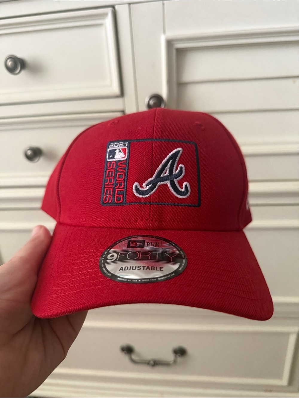 New Era red Atlanta Braves World Series 9FORTY Adjustable Cap
